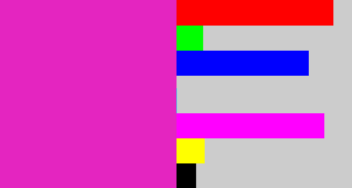 Hex color #e425c0 - purple/pink