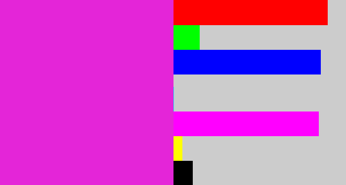 Hex color #e425d8 - purple/pink