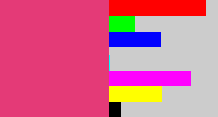 Hex color #e43a77 - darkish pink
