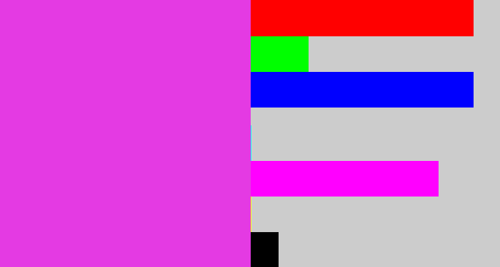 Hex color #e43ae3 - purple pink