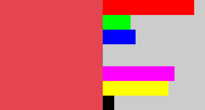 Hex color #e44551 - faded red