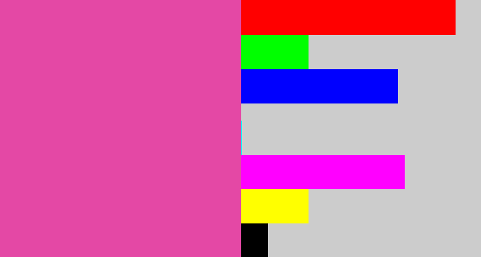 Hex color #e448a5 - barbie pink