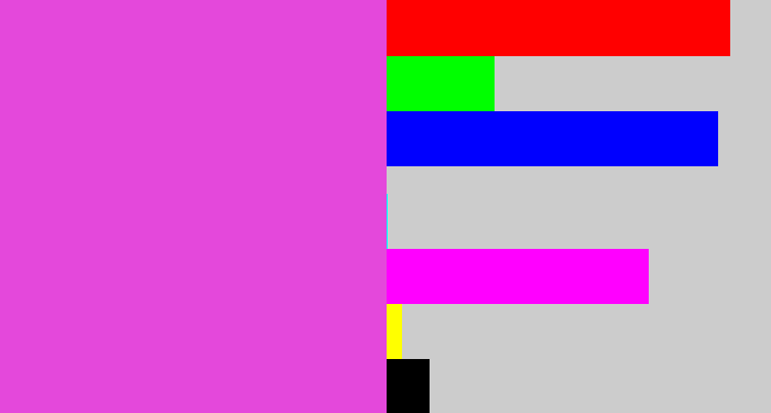 Hex color #e448db - pink purple