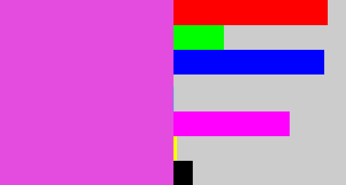 Hex color #e44bdf - pink purple