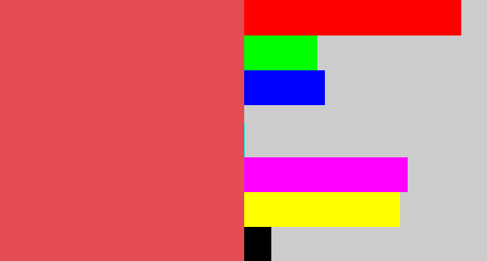 Hex color #e44c53 - pale red