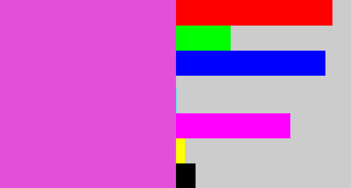 Hex color #e44fd9 - pink purple