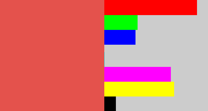 Hex color #e4524c - pale red