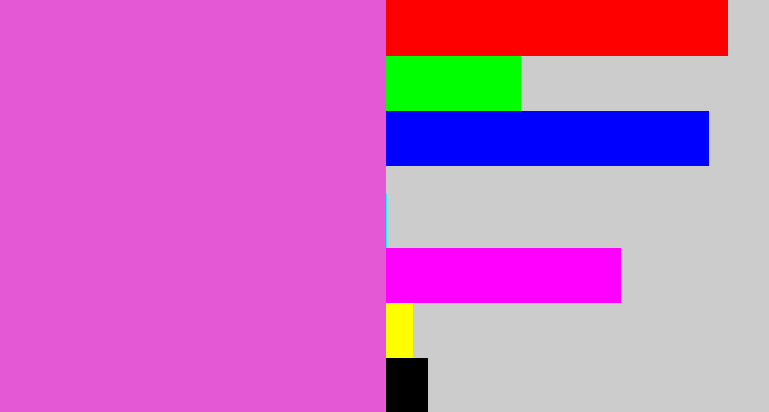 Hex color #e458d5 - pink purple