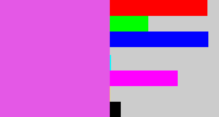 Hex color #e458e6 - pink purple