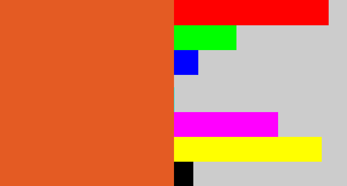 Hex color #e45b23 - reddish orange