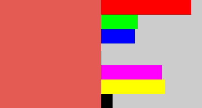 Hex color #e45b54 - pastel red