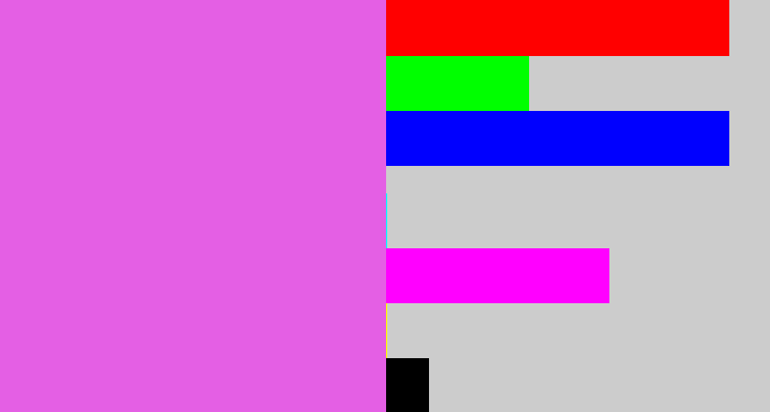 Hex color #e45fe4 - pink purple