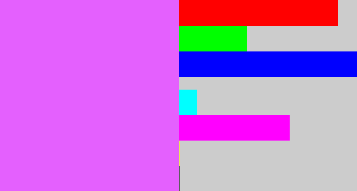 Hex color #e460fe - heliotrope