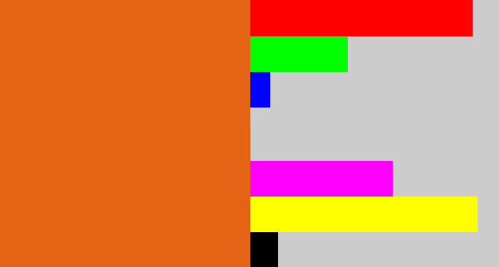 Hex color #e46315 - rusty orange