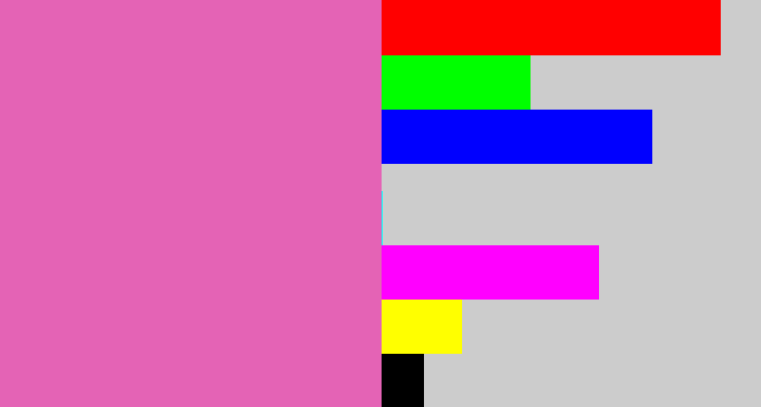 Hex color #e463b5 - pale magenta