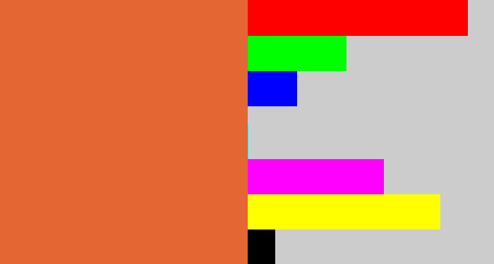 Hex color #e46632 - terra cotta