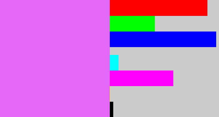 Hex color #e468f7 - light magenta