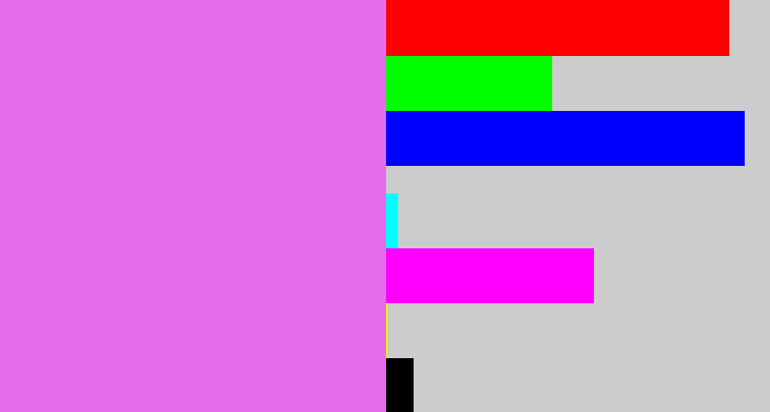 Hex color #e46dec - purply pink