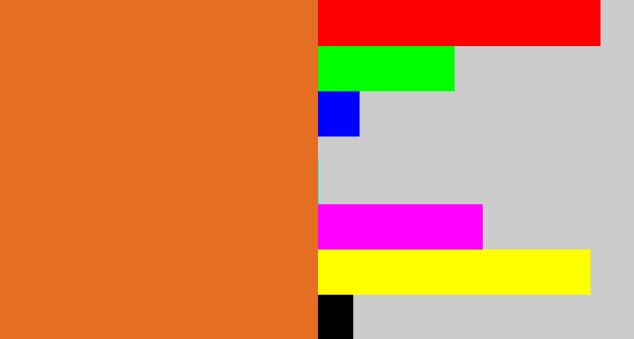 Hex color #e46e21 - brownish orange