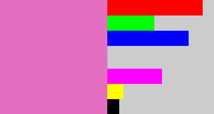 Hex color #e46fc1 - pale magenta