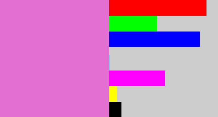 Hex color #e46fd3 - purply pink