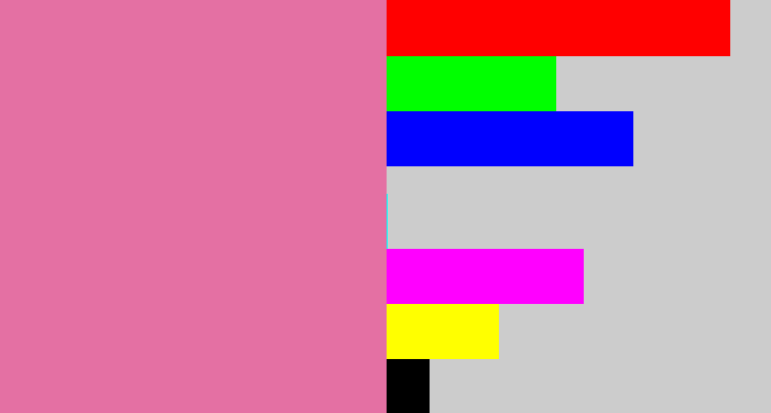 Hex color #e470a3 - pale magenta