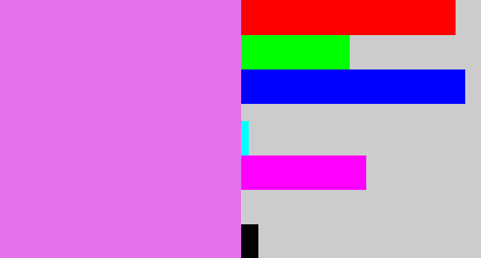 Hex color #e472ec - purply pink