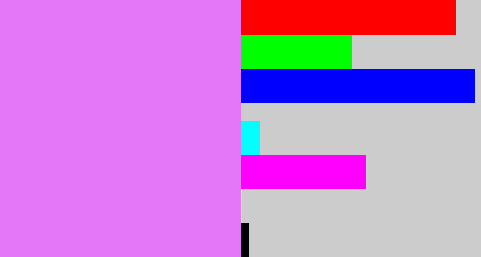 Hex color #e476f8 - purply pink