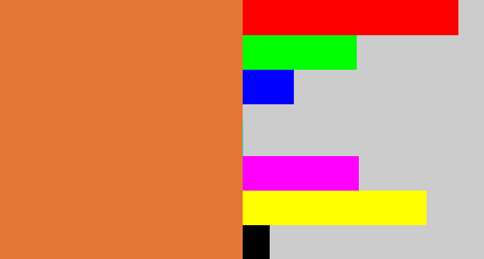Hex color #e47736 - dusty orange