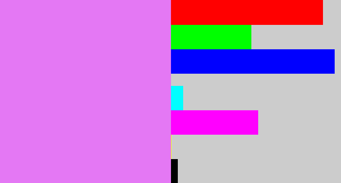 Hex color #e478f4 - purply pink