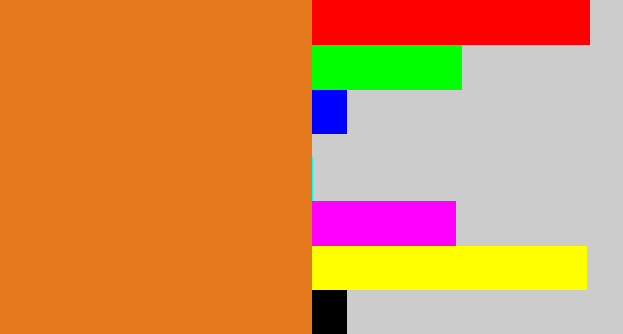 Hex color #e47a1c - brownish orange