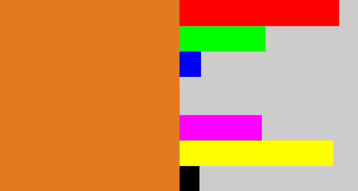 Hex color #e47a1f - brownish orange