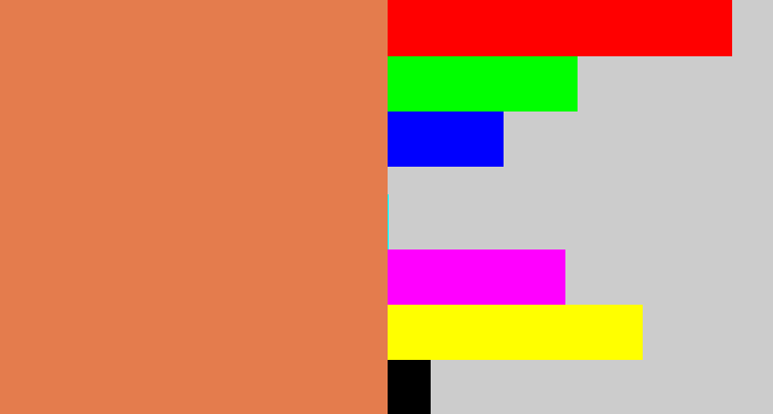 Hex color #e47c4d - dark peach