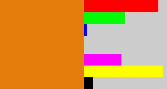 Hex color #e47d0b - pumpkin