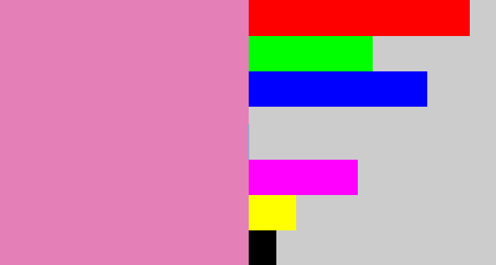 Hex color #e47fb8 - pig pink