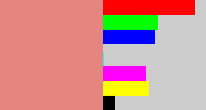 Hex color #e4867f - pinkish tan
