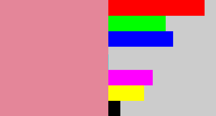 Hex color #e48699 - pig pink