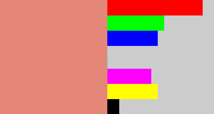 Hex color #e48779 - pinkish tan