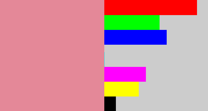 Hex color #e48898 - pig pink
