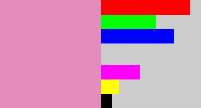 Hex color #e48cbb - pig pink