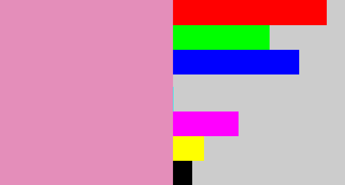 Hex color #e48eba - pig pink