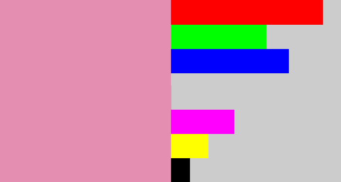 Hex color #e48fb1 - pig pink