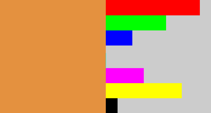 Hex color #e4913f - dull orange