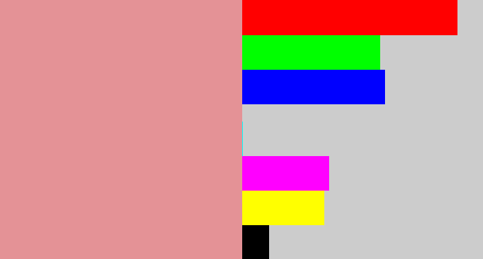 Hex color #e49296 - pig pink
