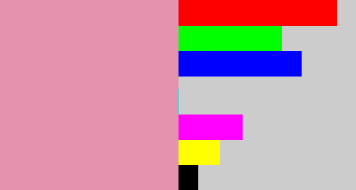 Hex color #e493af - pig pink