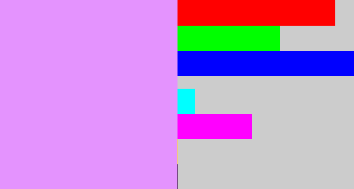 Hex color #e493fe - lilac