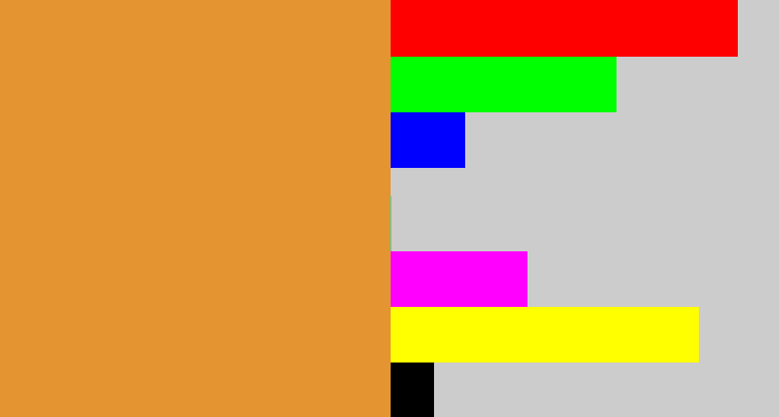 Hex color #e49430 - dull orange
