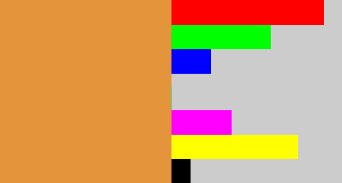 Hex color #e4943b - dull orange