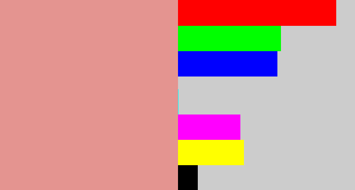 Hex color #e49490 - blush