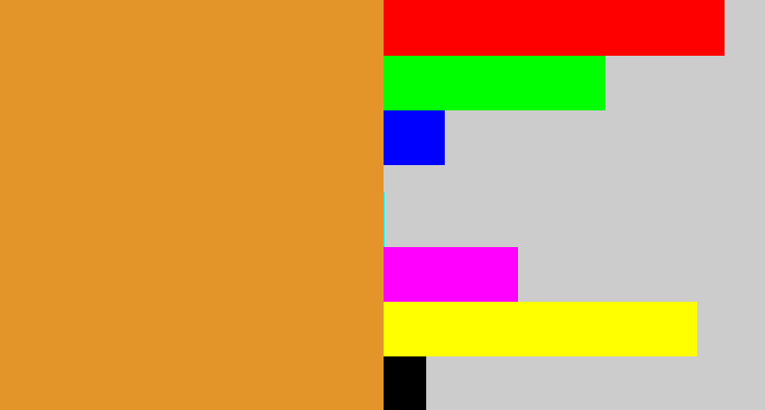 Hex color #e4952a - dull orange